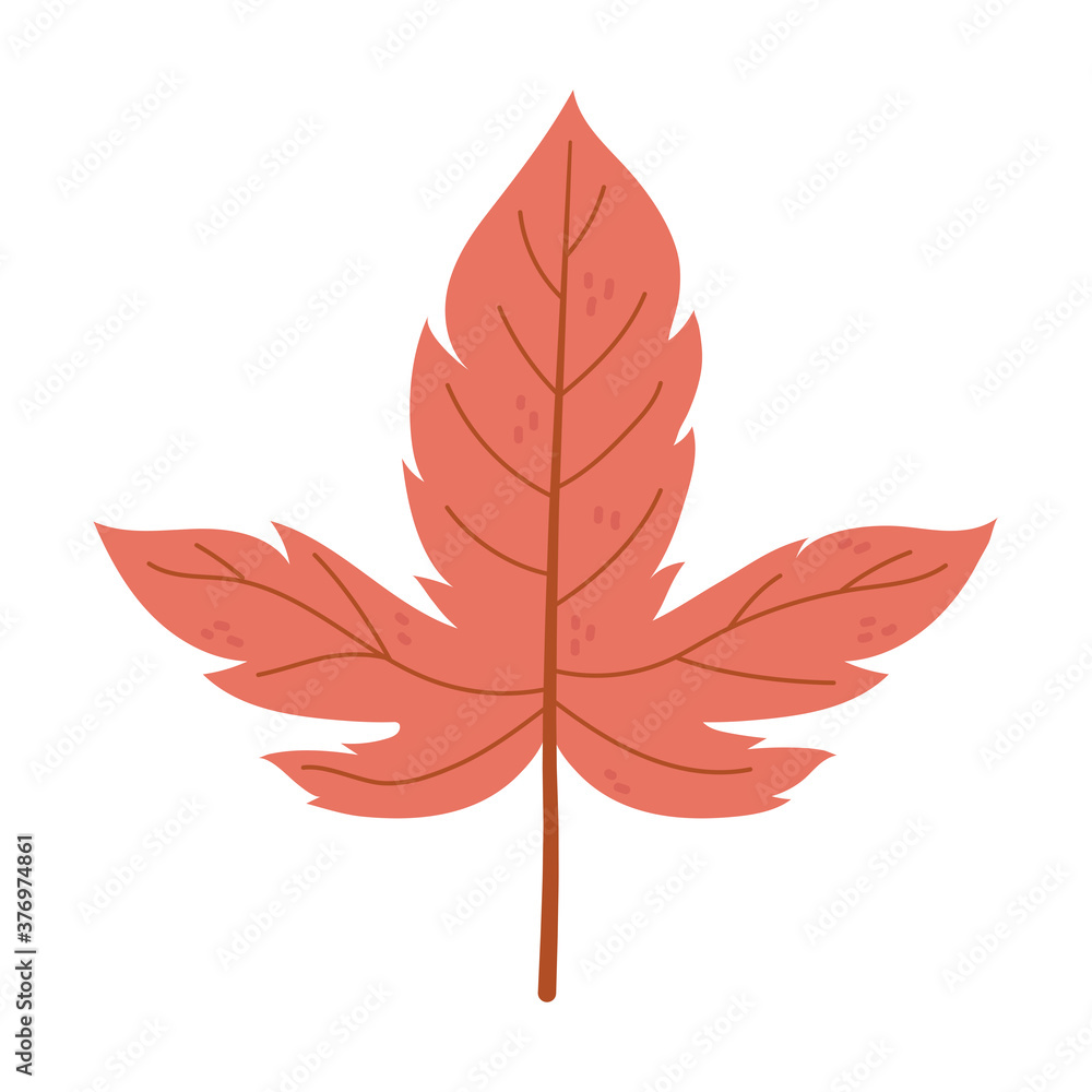 autumn maple leaf foliage isolated icon style