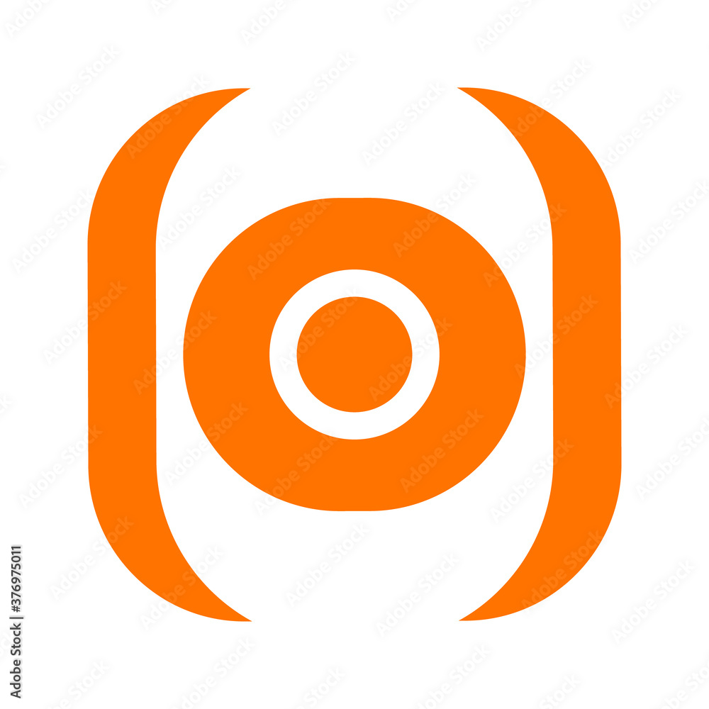 Fototapeta premium eye icon vector illustration for camera logo, orange eye color, sticker, etc.