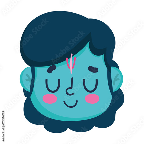 indian lord rama face cartoon character religious