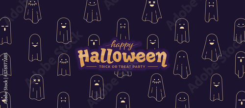 halloween custom ghostly doodle typeografi