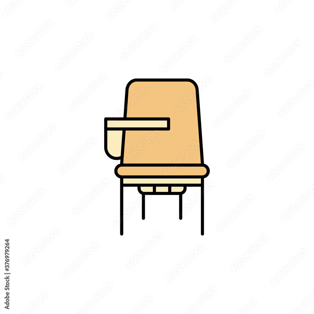 desk chair, student icon. Element of education illustration. Signs and symbols can be used for web, logo, mobile app, UI, UX on white background desk chair, student icon. Element of education illustration. Signs and symbols can be used for web, logo, mobile app, UI, UX on white background