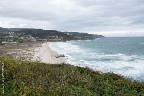 view of the beach of Barrañan, Galicia, on the atlantic coast