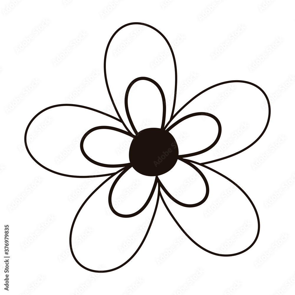 flower decoration nature isolated icon line style flower decoration nature isolated icon line style