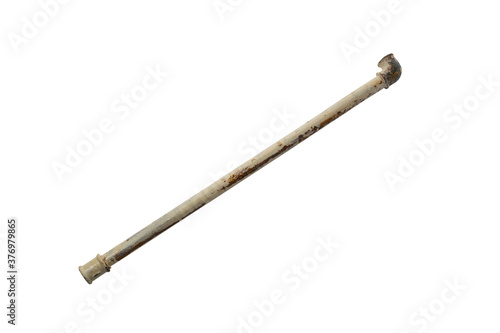 old rusty pipe scrap, isolate on white background