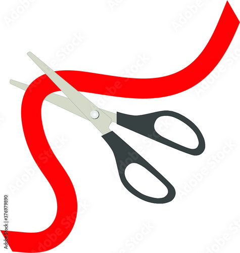 scissors cutting the ribbon