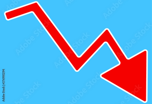 Indexpfeil, fallend, rot,