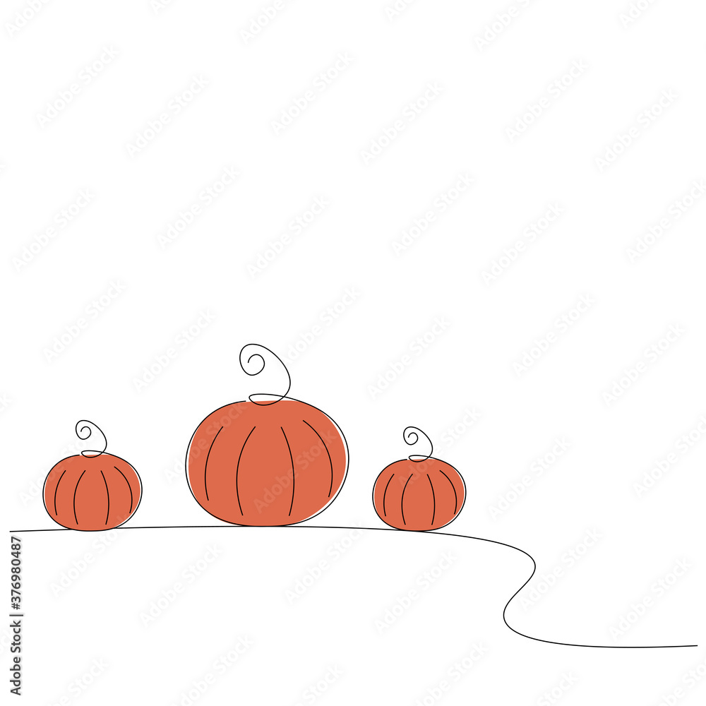 Pumpkins background autumn design, vector illustration