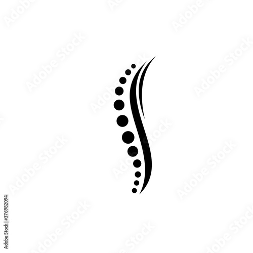 Spine diagnostics icon. analysis ridge, cure ache, preventive therapy. Flat vector illustration in black on white background.