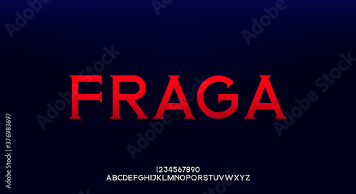 Fraga, an elegant alphabet font and number. Premium uppercase fashion Design typography. vector illustration	 photo