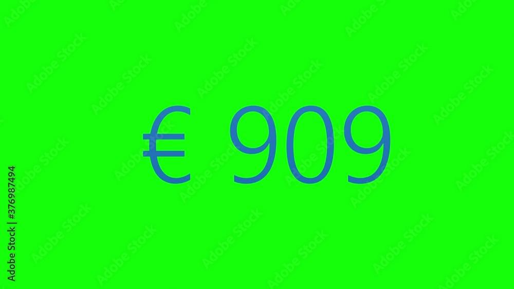 Colorful Animation of Euro Counter. Сurrency Counter on Green Screen (Chroma Key) Background. Colorful Animation of Euro Counter. Сurrency Counter on Green Screen (Chroma Key) Background.