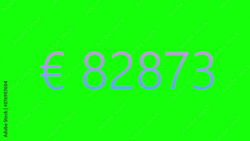 Colorful Animation of Euro Counter. Сurrency Counter on Green Screen (Chroma Key) Background. Colorful Animation of Euro Counter. Сurrency Counter on Green Screen (Chroma Key) Background.