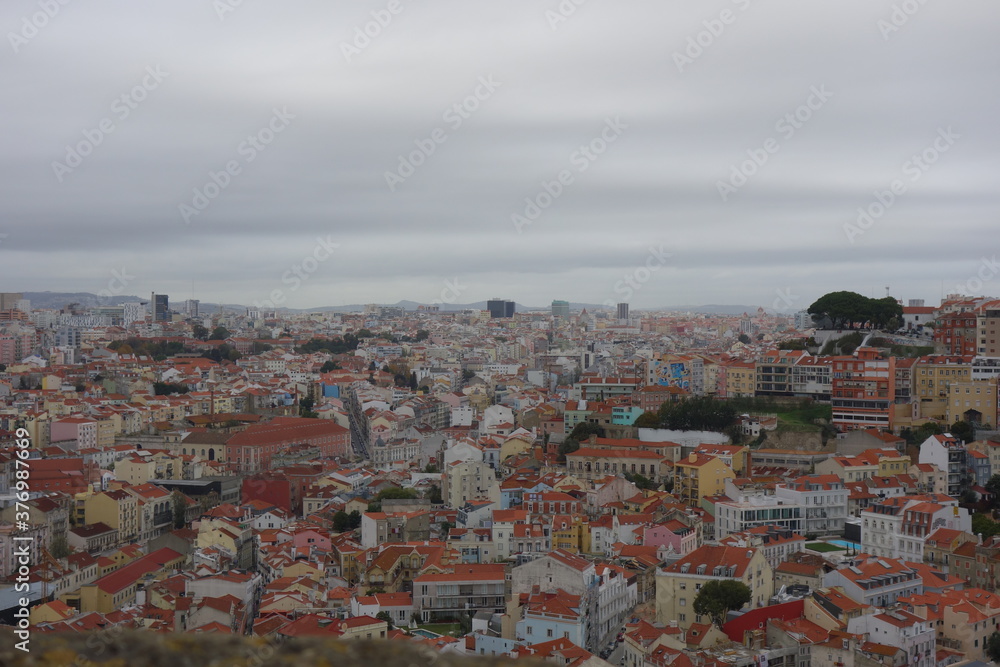 panoramic view of the city of lisbon portugal