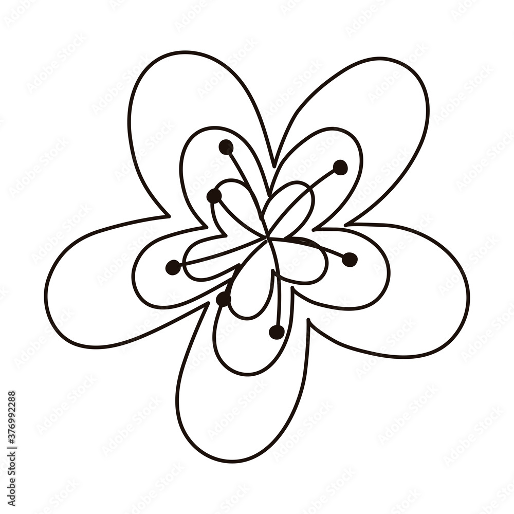 flower decoration natural isolated icon line style flower decoration natural isolated icon line style