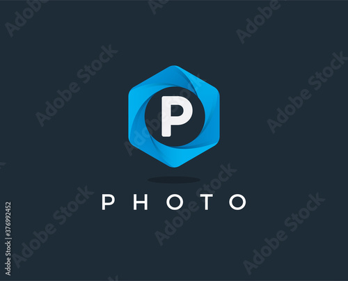minimal letter p logo template - vector illustration