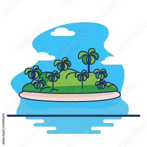 isolated island colombia travel sites icon -Vector