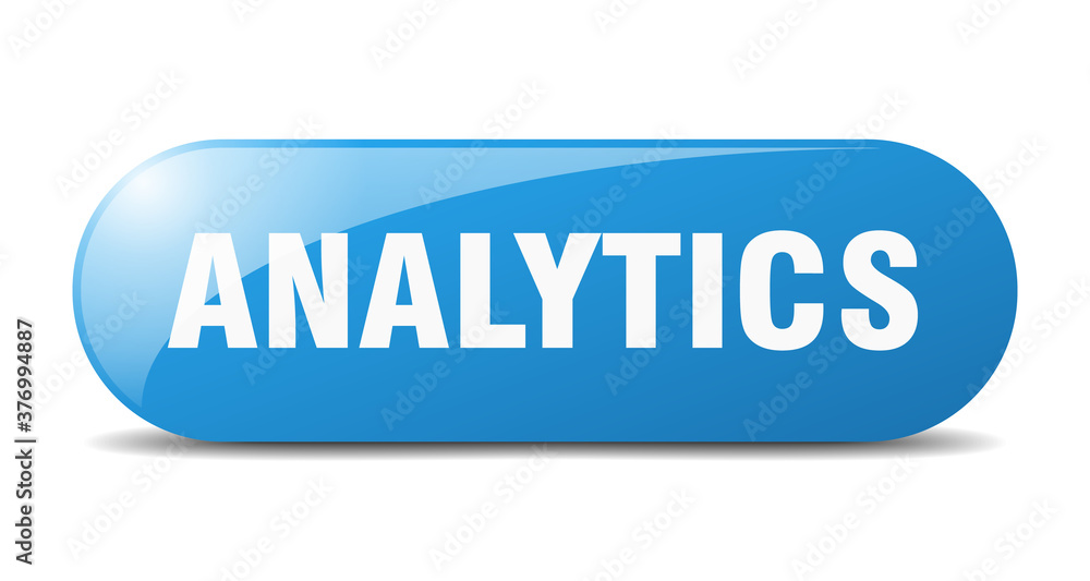 analytics button. sticker. banner. rounded glass sign analytics button. sticker. banner. rounded glass sign