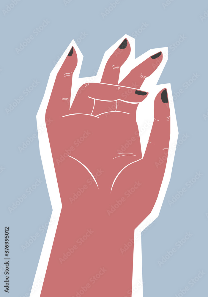 Vector illustration of a red hand on blue background.
Vector illustration of a red hand on blue background.