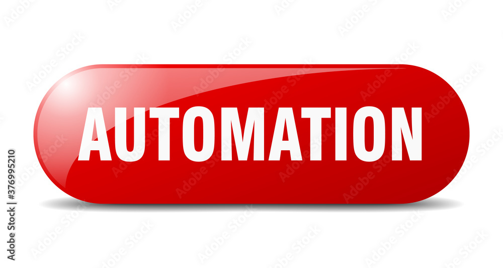 automation button. sticker. banner. rounded glass sign automation button. sticker. banner. rounded glass sign