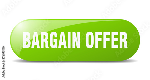 bargain offer button. sticker. banner. rounded glass sign