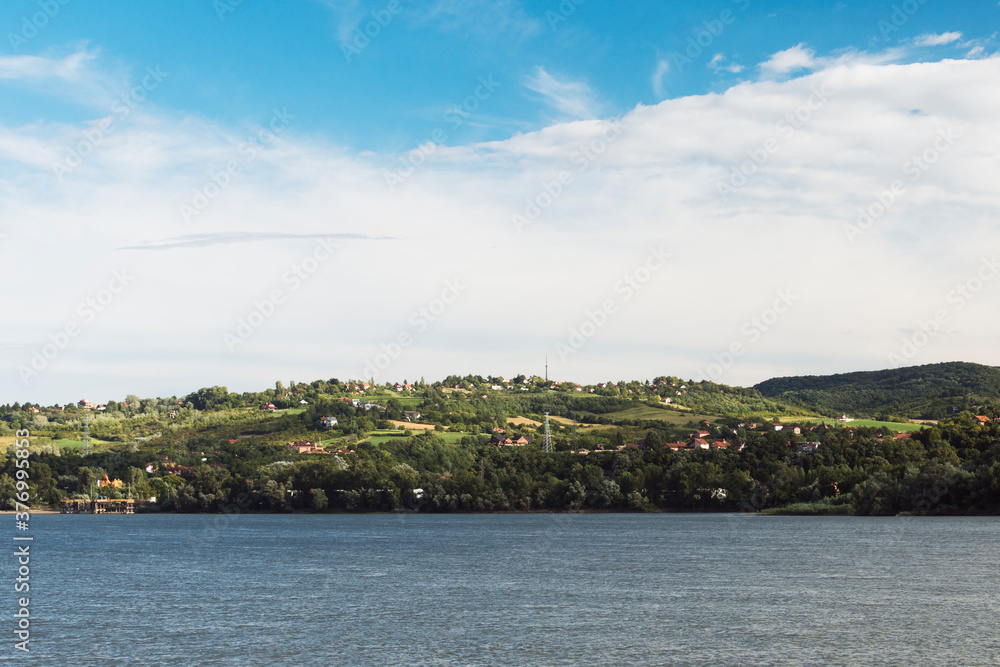 Danube river landscape Serbia