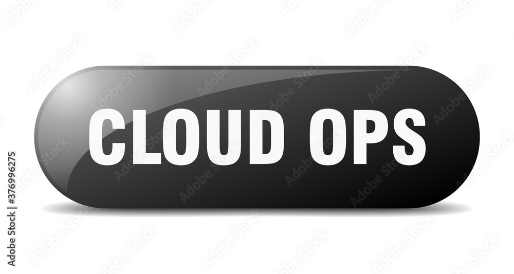 cloud ops button. sticker. banner. rounded glass sign cloud ops button. sticker. banner. rounded glass sign