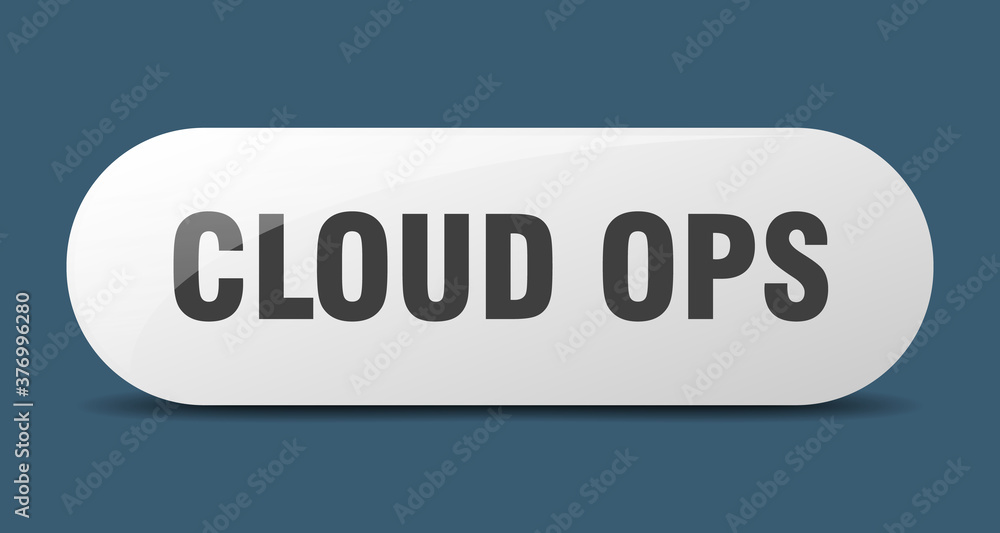 cloud ops button. sticker. banner. rounded glass sign cloud ops button. sticker. banner. rounded glass sign