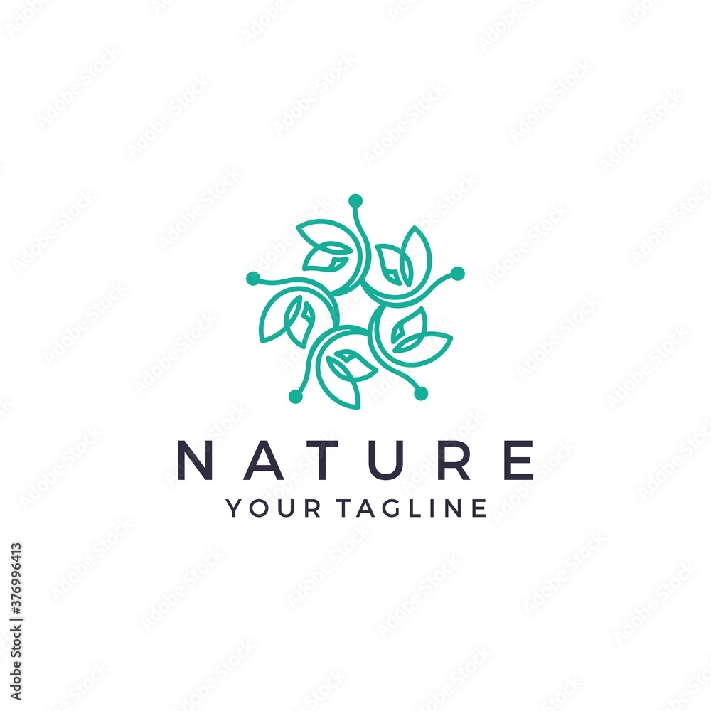 flower logo with line style. The logo can be used for salon, beauty, spa, boutique , etc .