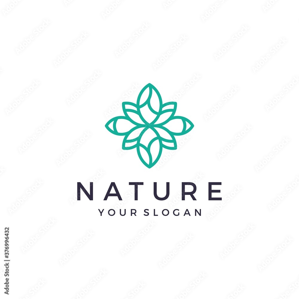 nature flower logo with line style. The logo can be used for salon, beauty, spa, boutique. nature flower logo with line style. The logo can be used for salon, beauty, spa, boutique.