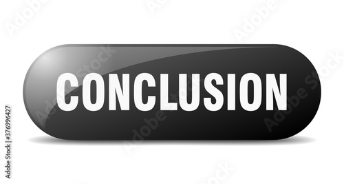 conclusion button. sticker. banner. rounded glass sign