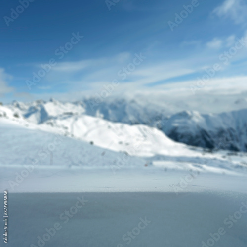 Winter background of free space and landscape of mountains  © magdal3na
