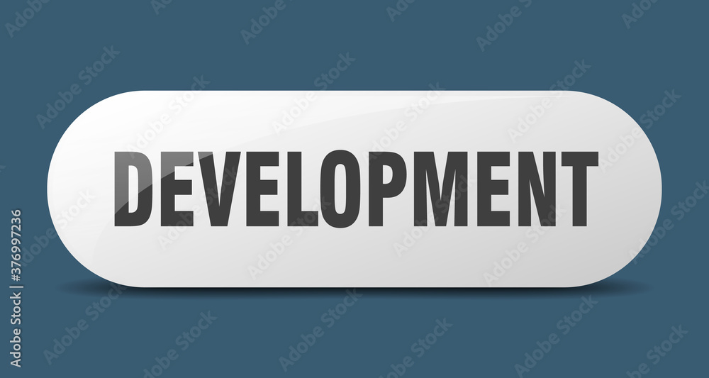 development button. sticker. banner. rounded glass sign