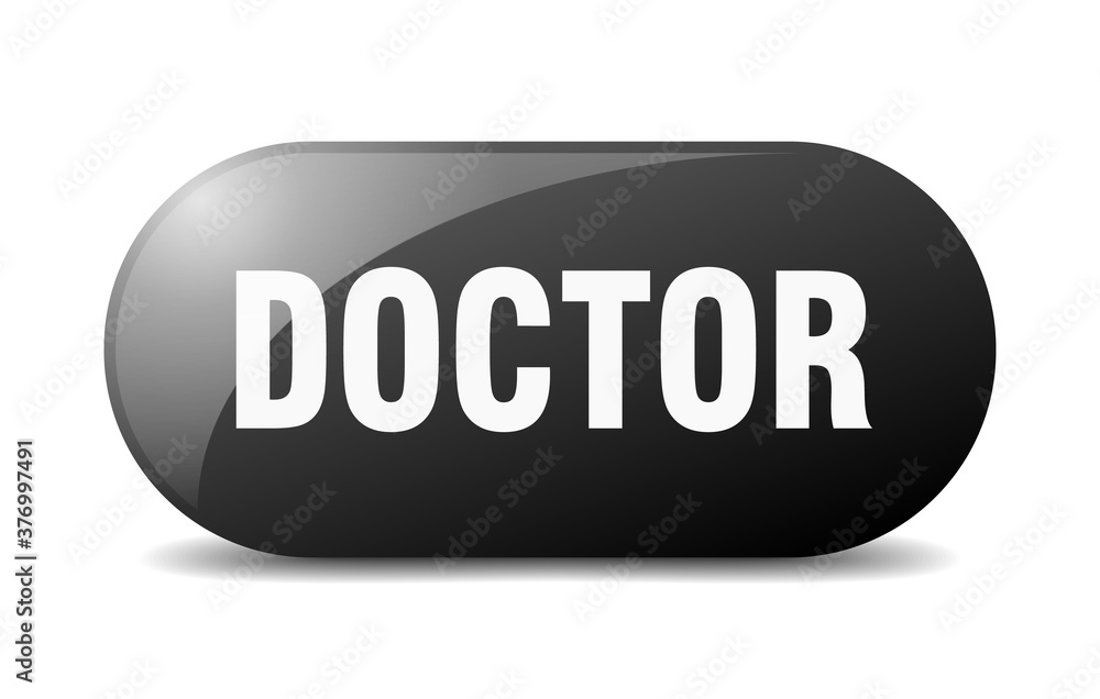 doctor button. sticker. banner. rounded glass sign doctor button. sticker. banner. rounded glass sign