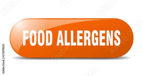 food allergens button. sticker. banner. rounded glass sign