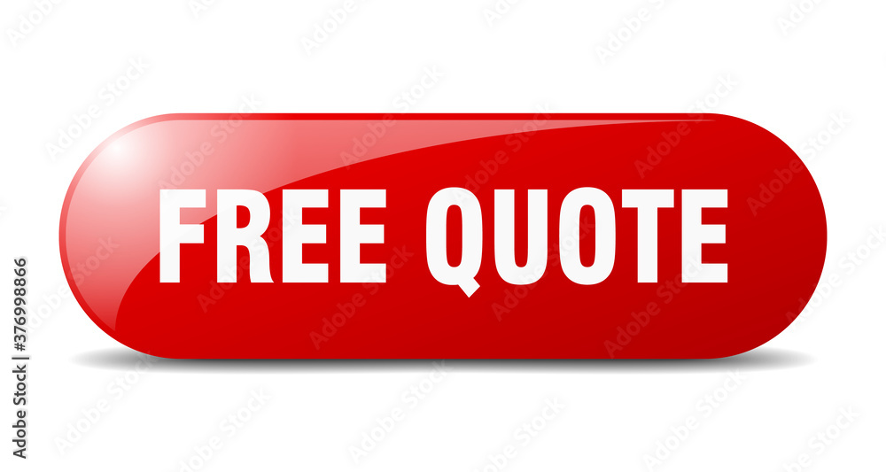 free quote button. sticker. banner. rounded glass sign free quote button. sticker. banner. rounded glass sign