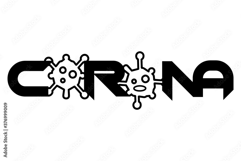say no to corona. vector illustration of corona virus writing style with corona virus. say no to corona. vector illustration of corona virus writing style with corona virus.