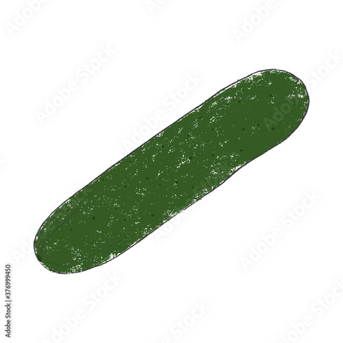 Grungy cucumber vector illustration isolated on white background