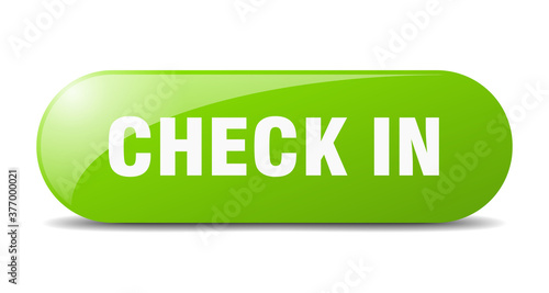 check in button. sticker. banner. rounded glass sign