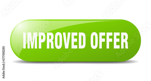improved offer button. sticker. banner. rounded glass sign
