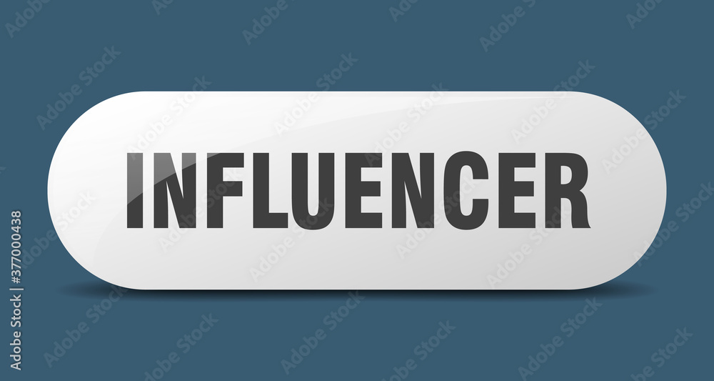 influencer button. sticker. banner. rounded glass sign influencer button. sticker. banner. rounded glass sign