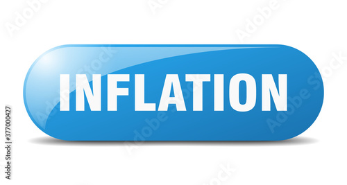 inflation button. sticker. banner. rounded glass sign