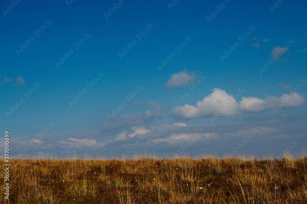 Chmury nad polaną - Krajobraz jesienny