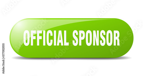 official sponsor button. sticker. banner. rounded glass sign