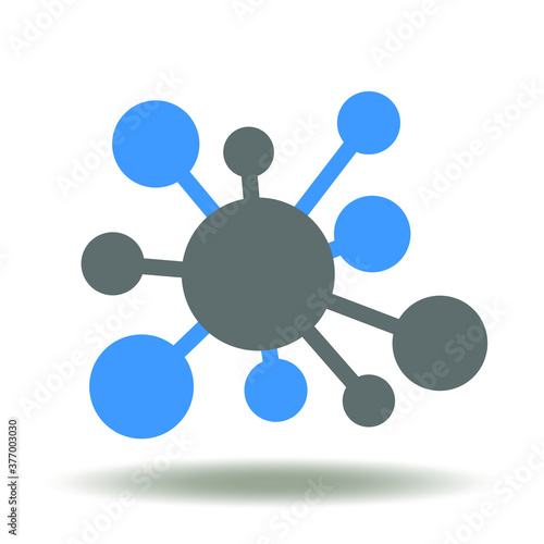 Network Logo. Social media networking dot line icon vector. Molecule or atom scientific illustration.