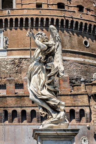 Castle of the Holy Angel (Saint Angelo Castle). Originally built in the second century as a mausoleum for Emperor Hadrian, Castel Sant'Angelo later transformed into a large castle. Rome. Italy. photo