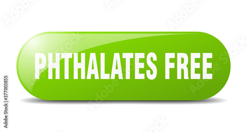 phthalates free button. sticker. banner. rounded glass sign