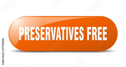 preservatives free button. sticker. banner. rounded glass sign