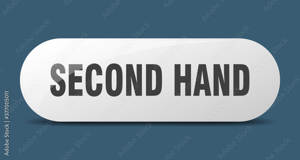 second hand button. sticker. banner. rounded glass sign
