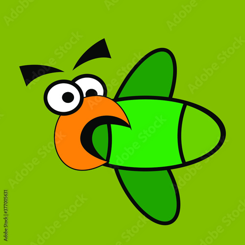 vector illustration of a startled flying bird