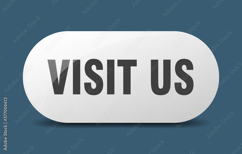 visit us button. sticker. banner. rounded glass sign visit us button. sticker. banner. rounded glass sign