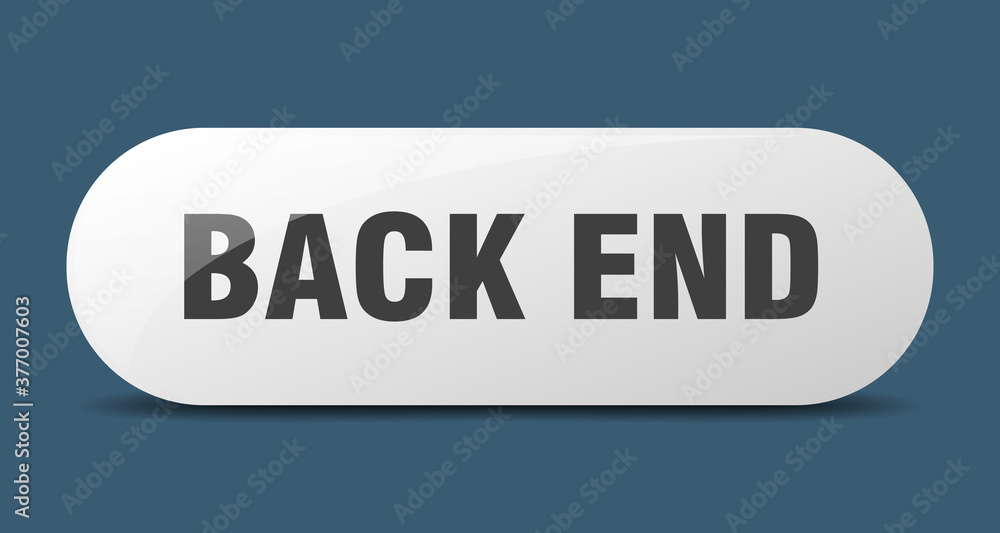 back end button. sticker. banner. rounded glass sign